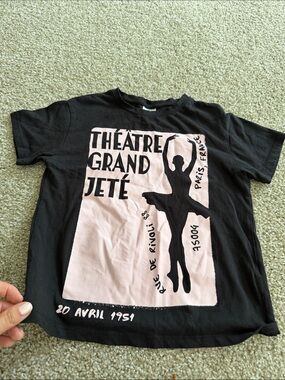 Zara Black Tee with Pink Ballet Poster Graphic